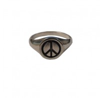 R002167 Sterling Silver Ring Peace Symbol Hallmarked Solid 925 Handmade Comfort Fit